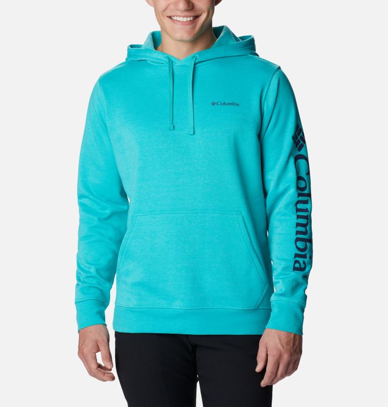 Men's Columbia Trek Hoodie - Tall, Color: Bright Aqua Heather, CSC Sleeve Logo, image 1