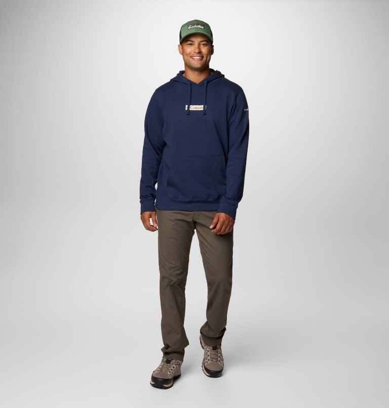 Men's Columbia Trek Hoodie, Color: Coll Navy, Puff Box Gem Logo, image 3