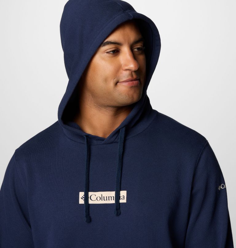 Men's Columbia Trek Hoodie, Color: Coll Navy, Puff Box Gem Logo, image 5
