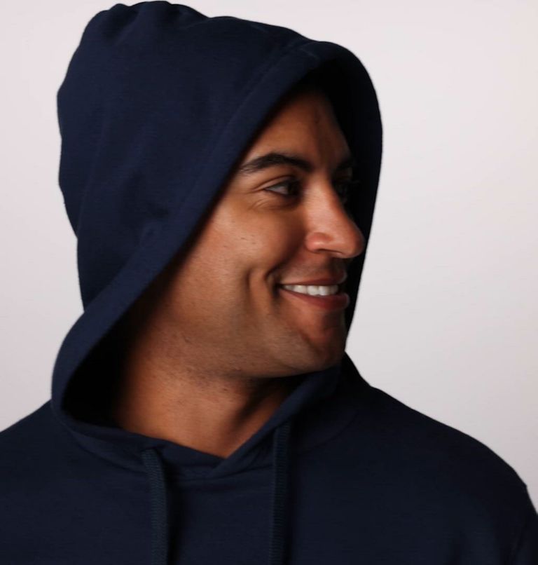 Men's Columbia Trek Hoodie, Color: Coll Navy, Puff Box Gem Logo