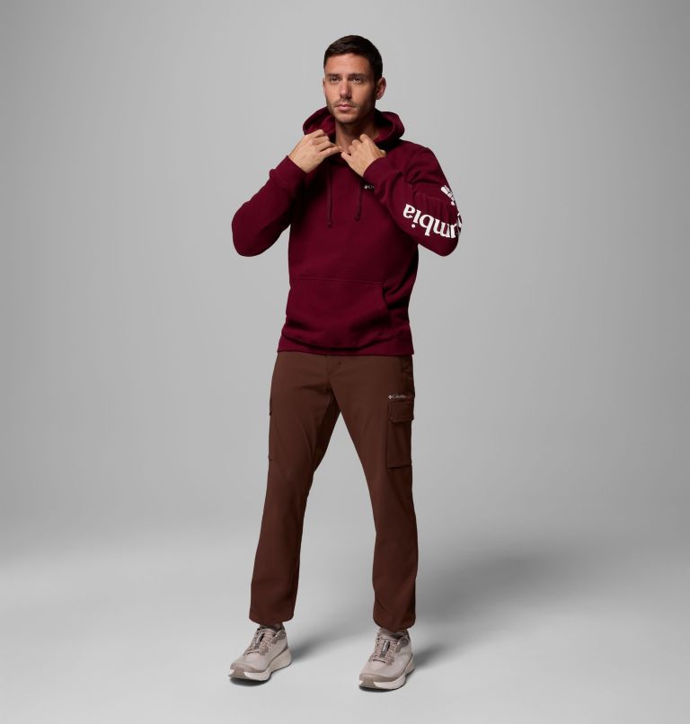 Men's Columbia Trek Hoodie, Color: Rich Wine, CSC Sleeve Logo, image 2