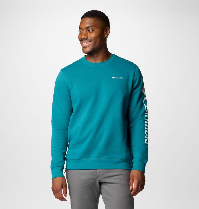 Men's Columbia Trek Crew Sweatshirt, Color: River Blue, CSC Sleeve Logo, image 1