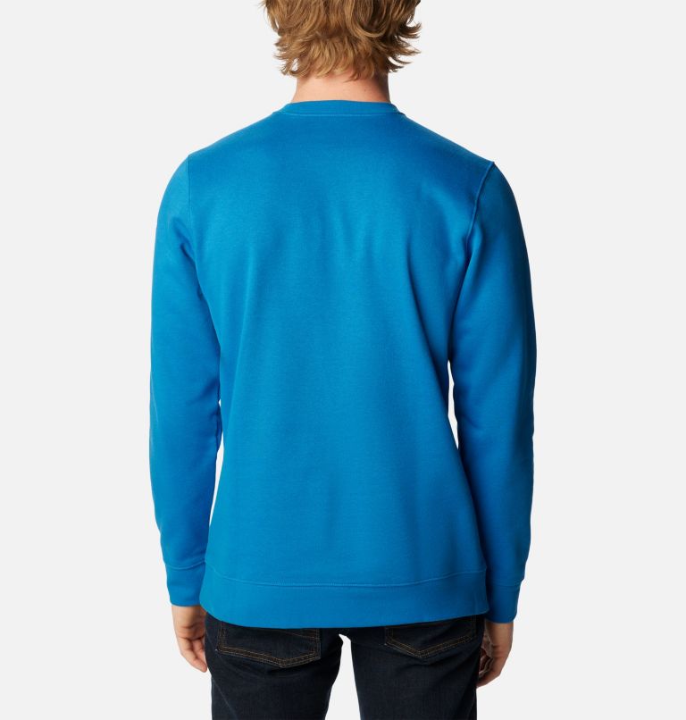 Men's Columbia Trek Crew Sweatshirt, Color: Bright Indigo, College Life Graphic, image 2