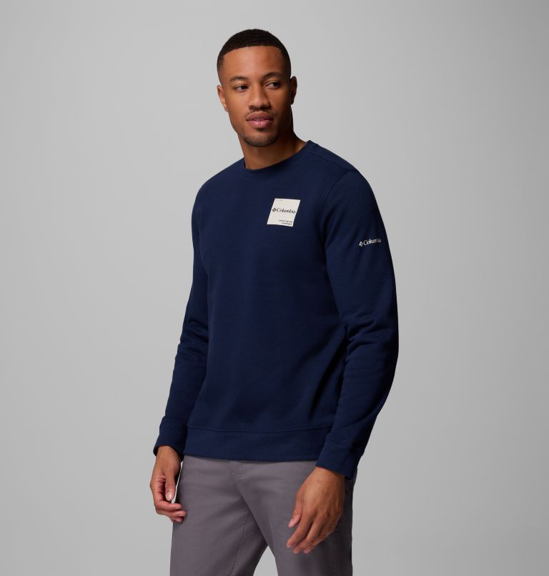 Sudadera de cuello redondo Trek para hombre, Color: Collegiate Navy, Boxy Brand, image 4