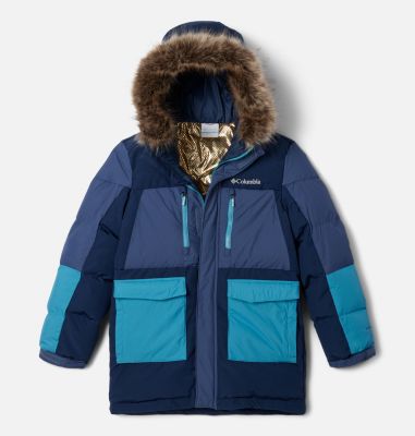 Parca Columbia, Niño, Talla 10-12, Celeste Oscuro - PuntoSkiOnline