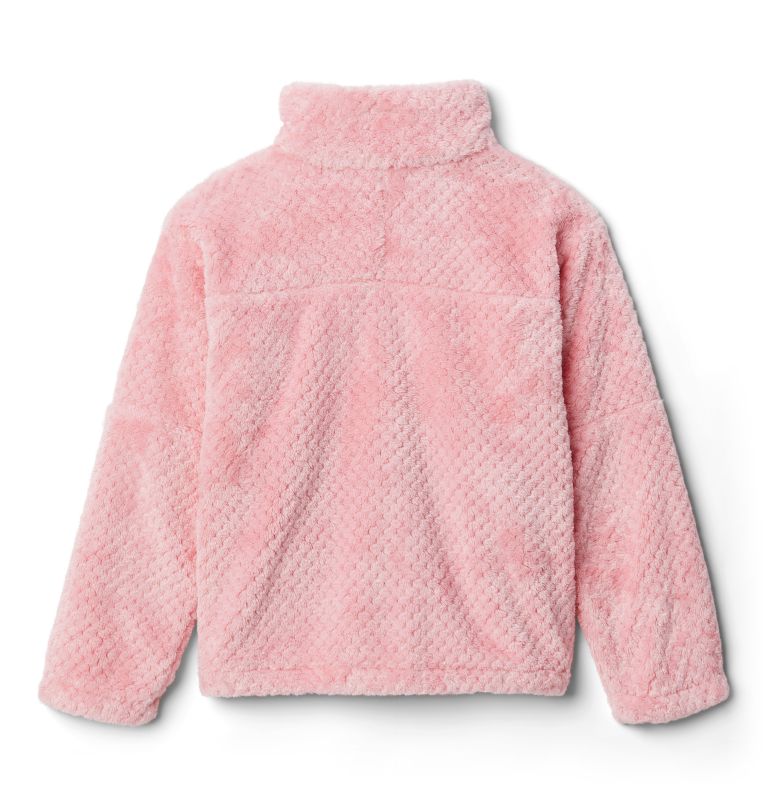 Girls' Fire Side II Half-Zip Sherpa Fleece, Color: Pink Orchid, image 2