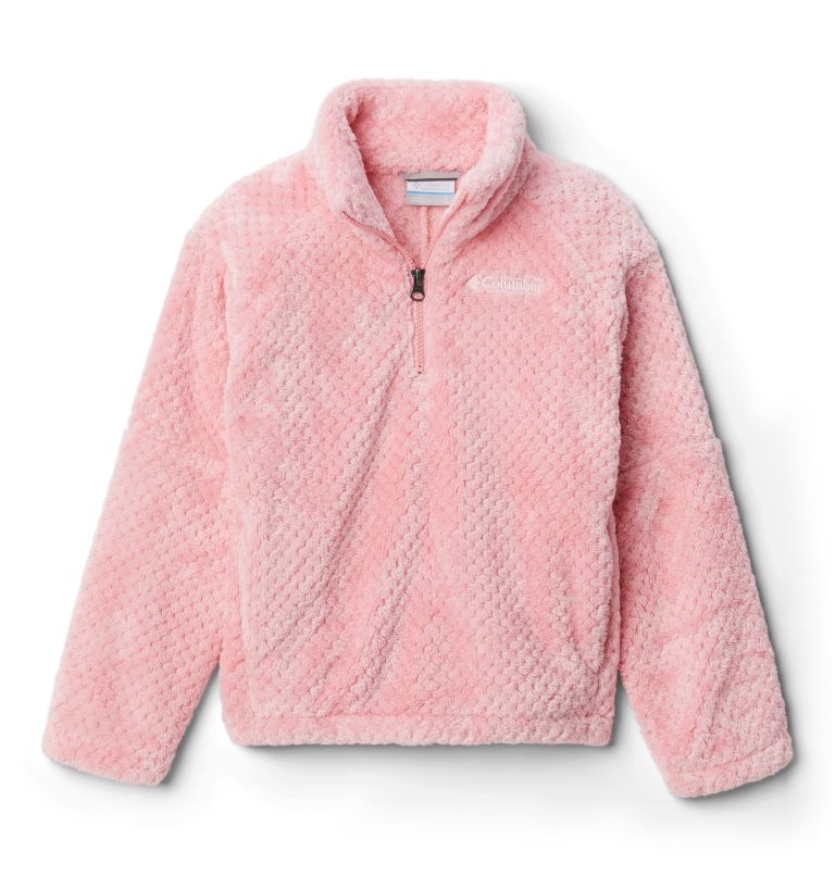 Girls' Fire Side II Half-Zip Sherpa Fleece, Color: Pink Orchid, image 1