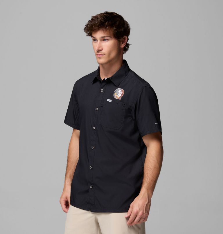 Men's Collegiate PFG Slack Tide Camp Shirt - Florida State, Color: FSU - Black, image 4