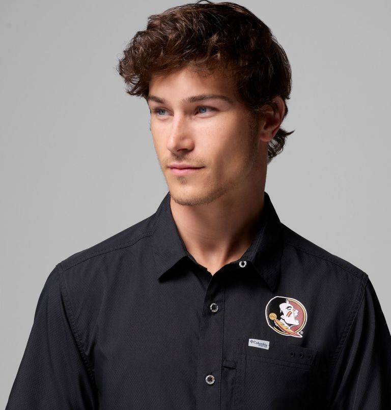 Men's Collegiate PFG Slack Tide Camp Shirt - Florida State, Color: FSU - Black, image 5