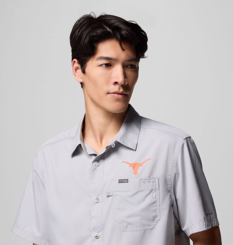 Men's Collegiate PFG Slack Tide Camp Shirt - Texas, Color: TEX - Columbia Grey, image 5