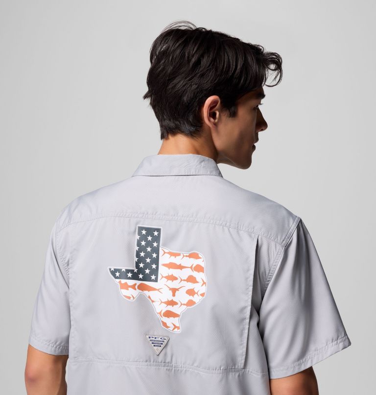 Men's Collegiate PFG Slack Tide Camp Shirt - Texas, Color: TEX - Columbia Grey, image 7