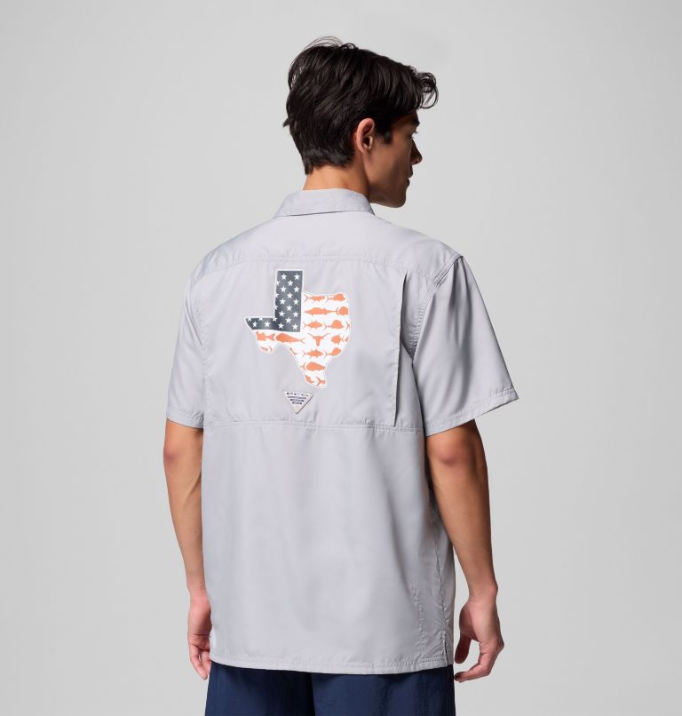 Men's Collegiate PFG Slack Tide Camp Shirt - Texas, Color: TEX - Columbia Grey, image 3