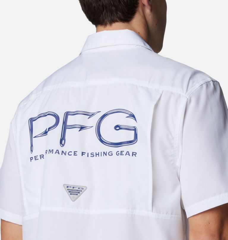 Men's PFG Slack Tide Camp Shirt - Dallas, Color: DC - White, image 5