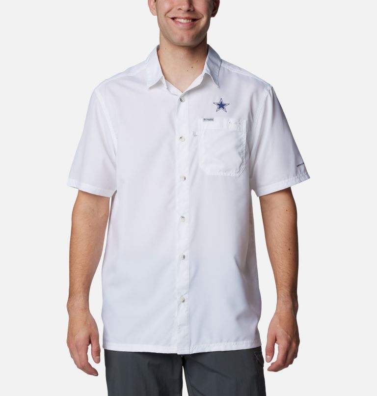 Men's PFG Slack Tide Camp Shirt - Dallas, Color: DC - White, image 1