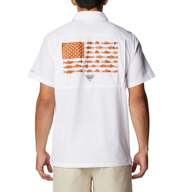 Men's Collegiate PFG Slack Tide Camp Shirt - Texas, Color: TEX - White, image 2