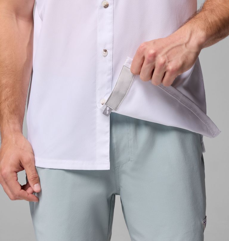 Men's Collegiate PFG Slack Tide Camp Shirt - LSU, Color: LSU - White, image 6