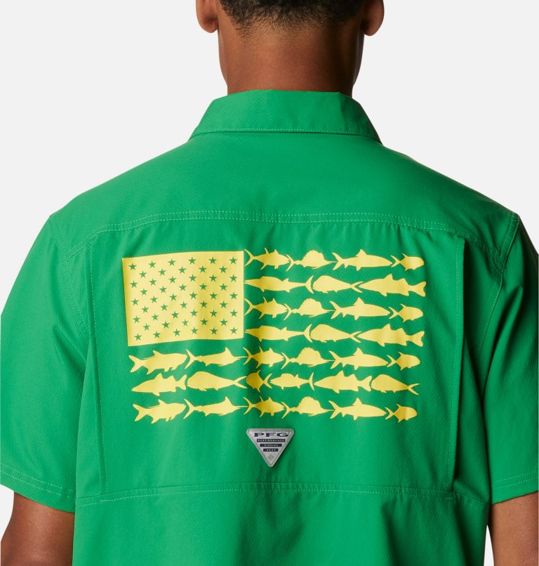 Men's Collegiate PFG Slack Tide Camp Shirt - Oregon, Color: UO - Fuse Green, image 5