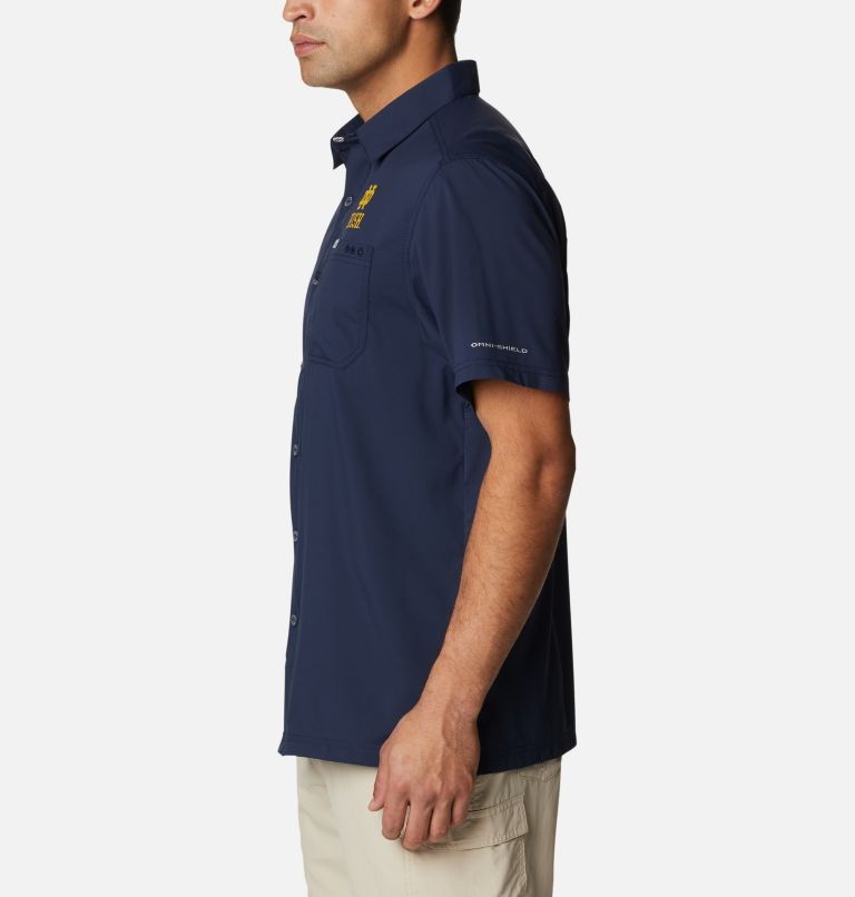 Men's Collegiate PFG Slack Tide Camp Shirt - Notre Dame, Color: ND - Collegiate Navy, image 3