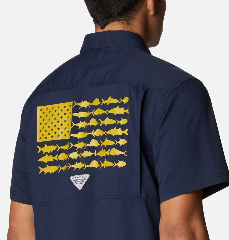 Men's Collegiate PFG Slack Tide Camp Shirt - Notre Dame, Color: ND - Collegiate Navy, image 5