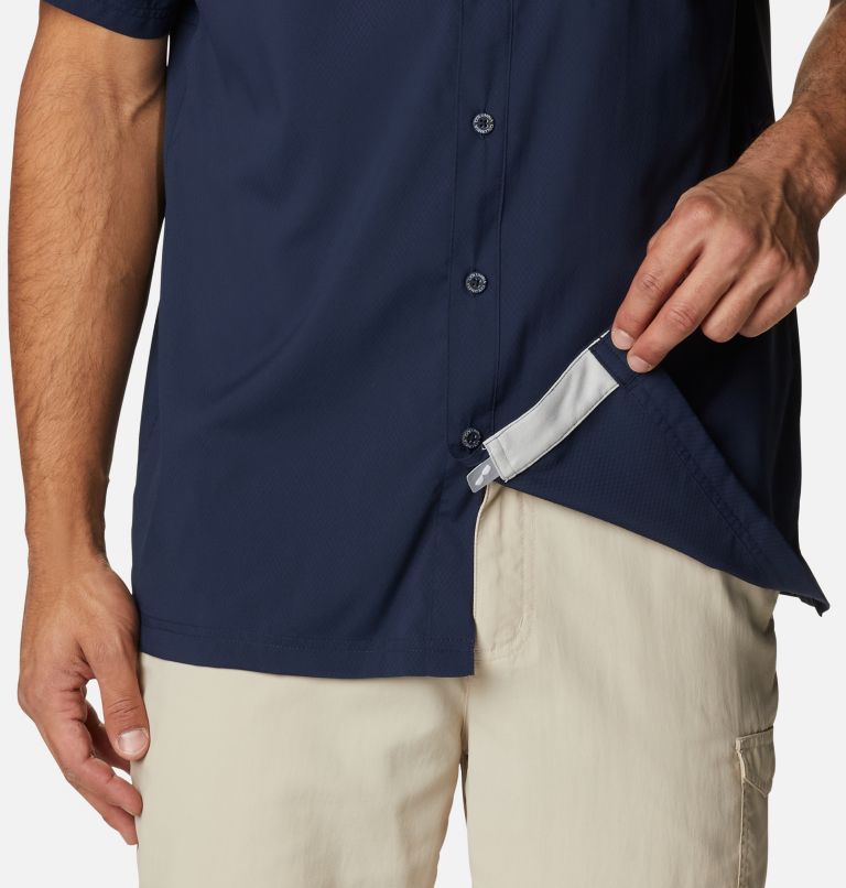 Men's Collegiate PFG Slack Tide Camp Shirt - Notre Dame, Color: ND - Collegiate Navy, image 6