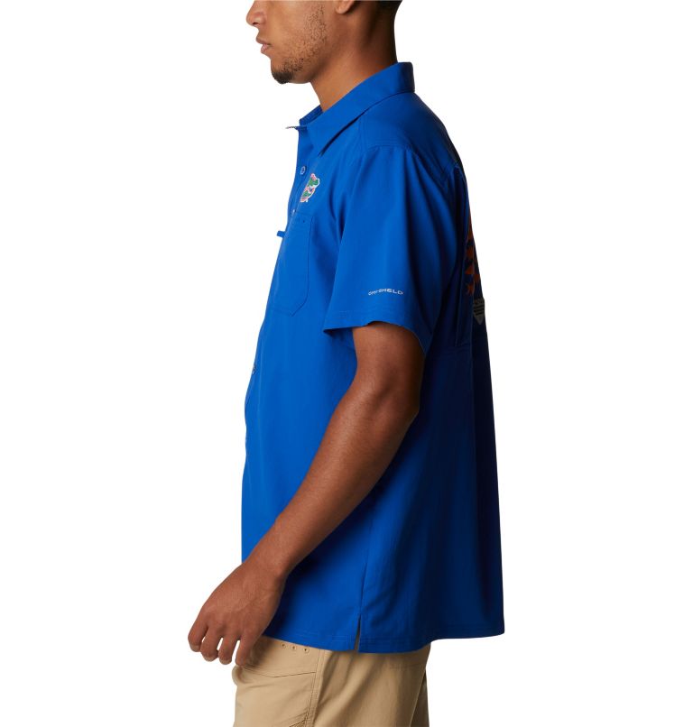 Thumbnail: Men's Collegiate PFG Slack Tide Camp Shirt - Florida, Color: FLA - Azul, image 3