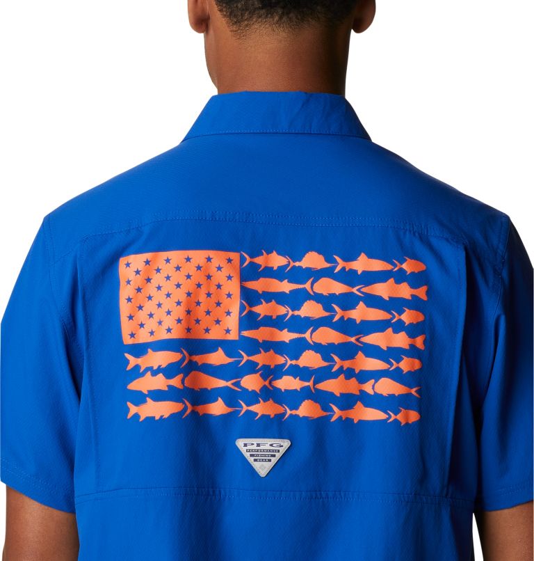 Thumbnail: Men's Collegiate PFG Slack Tide Camp Shirt - Florida, Color: FLA - Azul, image 5