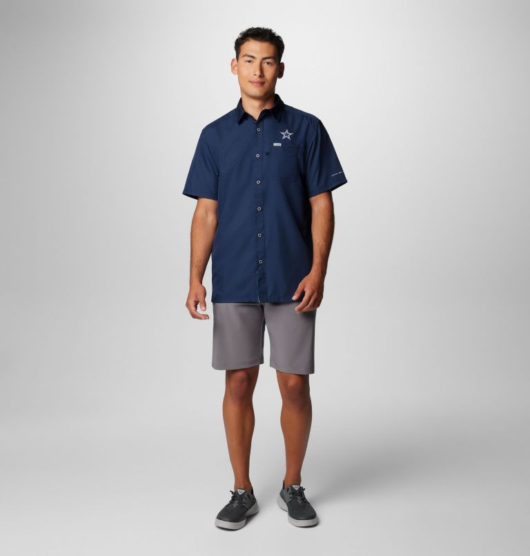 Men's PFG Slack Tide Camp Shirt - Dallas, Color: DC - Collegiate Navy, image 3