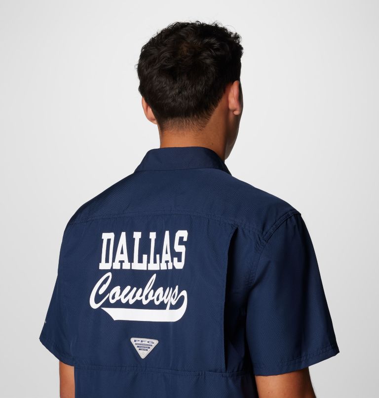 Men's PFG Slack Tide Camp Shirt - Dallas, Color: DC - Collegiate Navy, image 6
