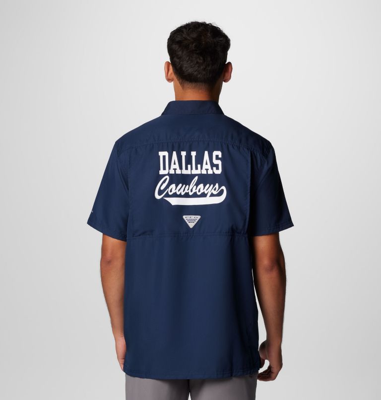 Men's PFG Slack Tide Camp Shirt - Dallas, Color: DC - Collegiate Navy, image 2