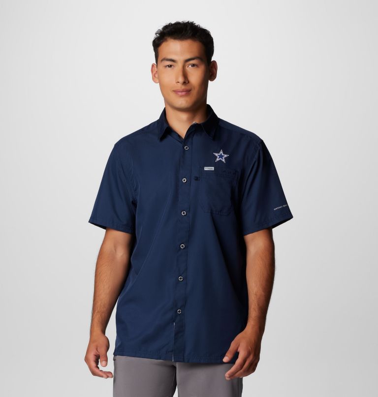 Men's PFG Slack Tide Camp Shirt - Dallas, Color: DC - Collegiate Navy, image 1