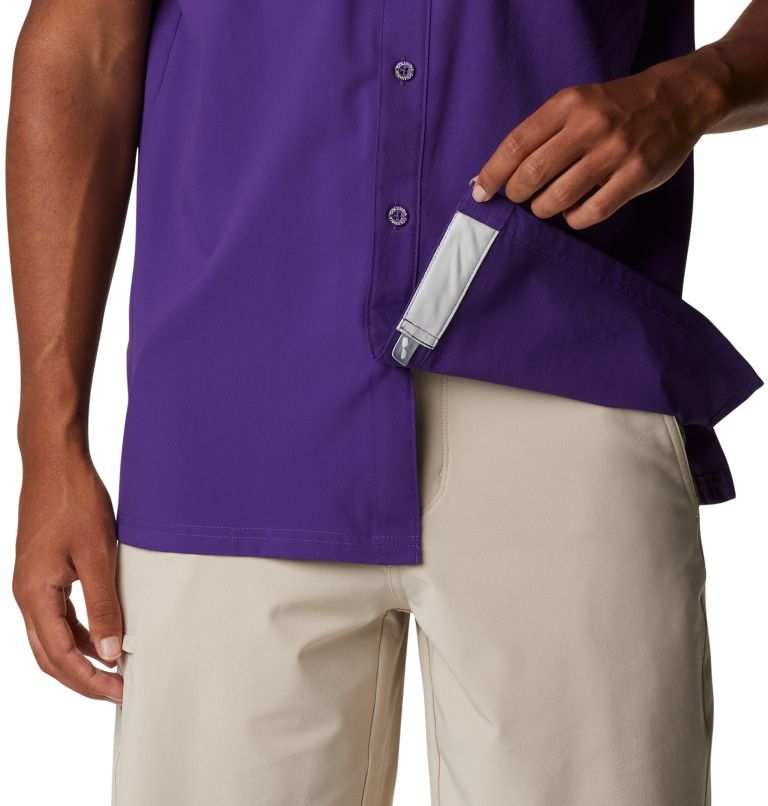 Men's Collegiate PFG Slack Tide Camp Shirt - LSU, Color: LSU - Vivid Purple, image 6