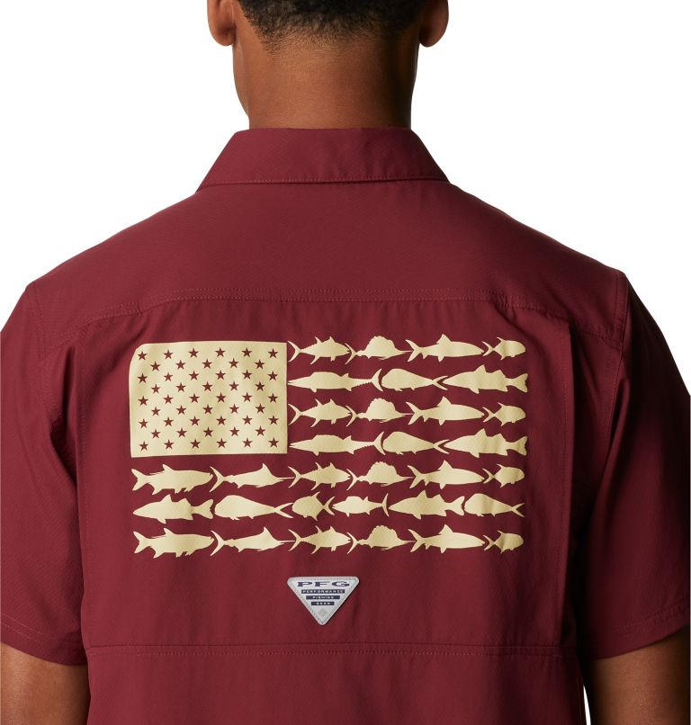 Men's Collegiate PFG Slack Tide Camp Shirt - Florida State, Color: FSU - Cabernet, image 5
