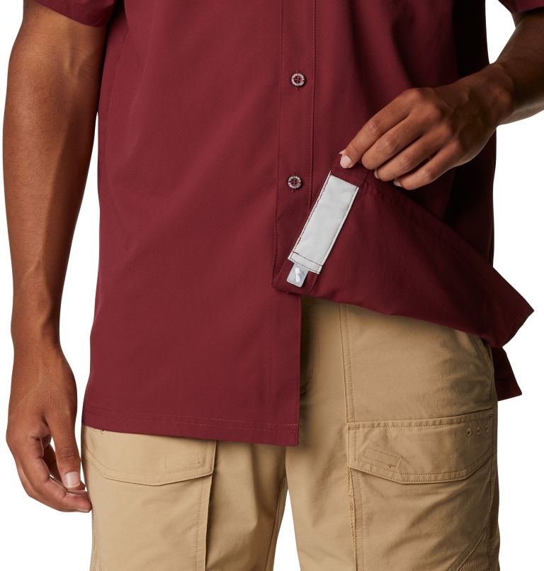 Thumbnail: Men's Collegiate PFG Slack Tide Camp Shirt - Florida State, Color: FSU - Cabernet, image 6