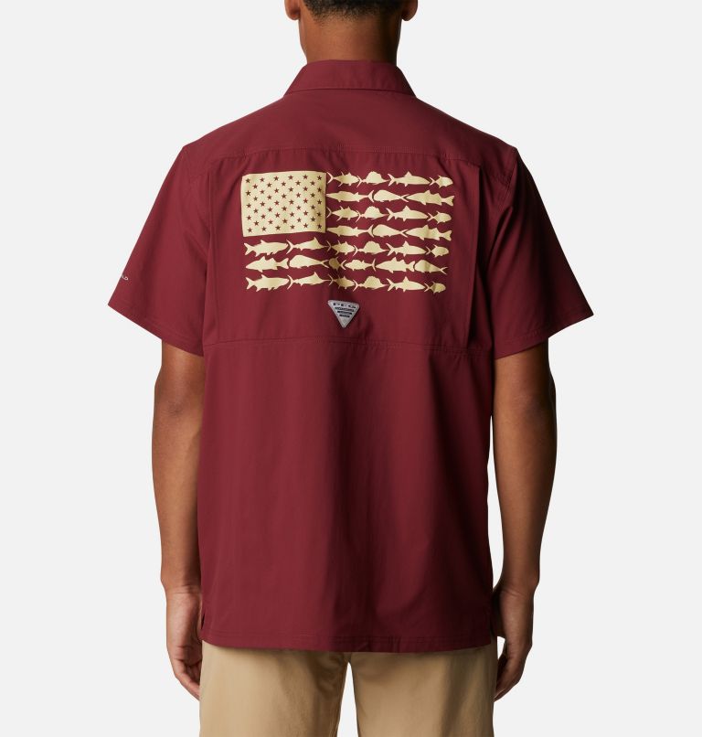 Men's Collegiate PFG Slack Tide Camp Shirt - Florida State, Color: FSU - Cabernet, image 2