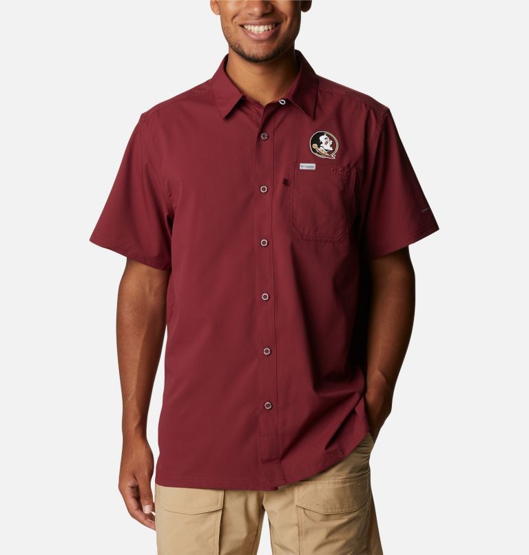 Men's Collegiate PFG Slack Tide Camp Shirt - Florida State, Color: FSU - Cabernet, image 1