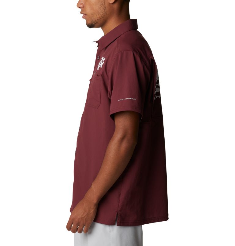 Men's Collegiate PFG Slack Tide Camp Shirt - Texas A&M, Color: TAM - Deep Maroon, image 3