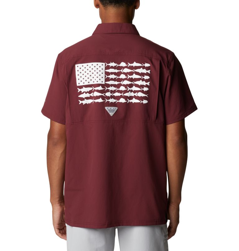 Thumbnail: Men's Collegiate PFG Slack Tide Camp Shirt - Texas A&M, Color: TAM - Deep Maroon, image 2