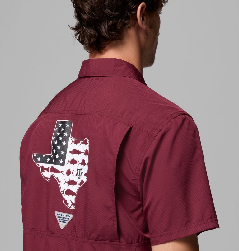 Men's Collegiate PFG Slack Tide Camp Shirt - Texas A&M, Color: TAM - Deep Maroon, image 7
