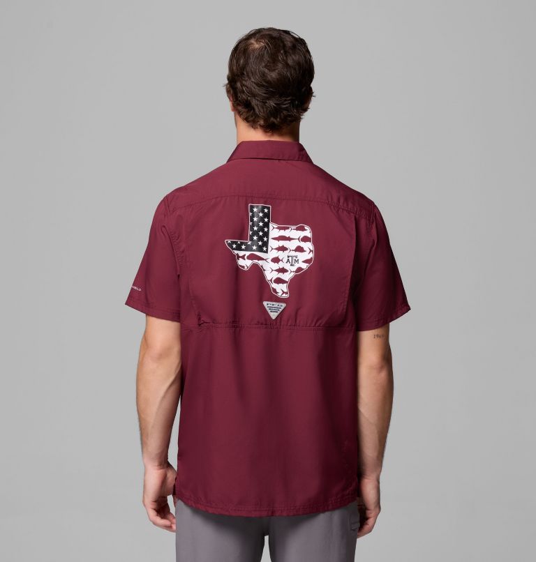 Men's Collegiate PFG Slack Tide Camp Shirt - Texas A&M, Color: TAM - Deep Maroon, image 3