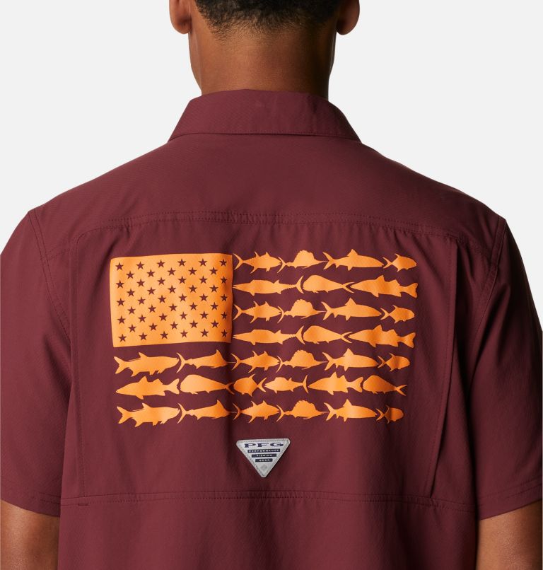 Men's Collegiate PFG Slack Tide Camp Shirt - Virginia Tech, Color: VT - Deep Maroon, image 5