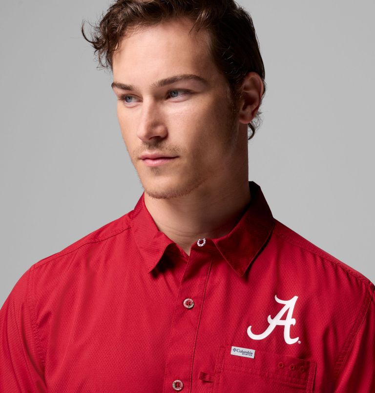 Men's Collegiate PFG Slack Tide Camp Shirt - Alabama, Color: ALA - Red Velvet, image 5