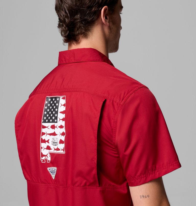 Men's Collegiate PFG Slack Tide Camp Shirt - Alabama, Color: ALA - Red Velvet, image 7