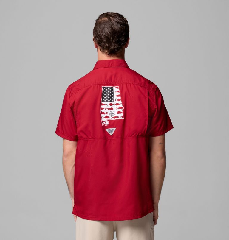 Men's Collegiate PFG Slack Tide Camp Shirt - Alabama, Color: ALA - Red Velvet, image 3