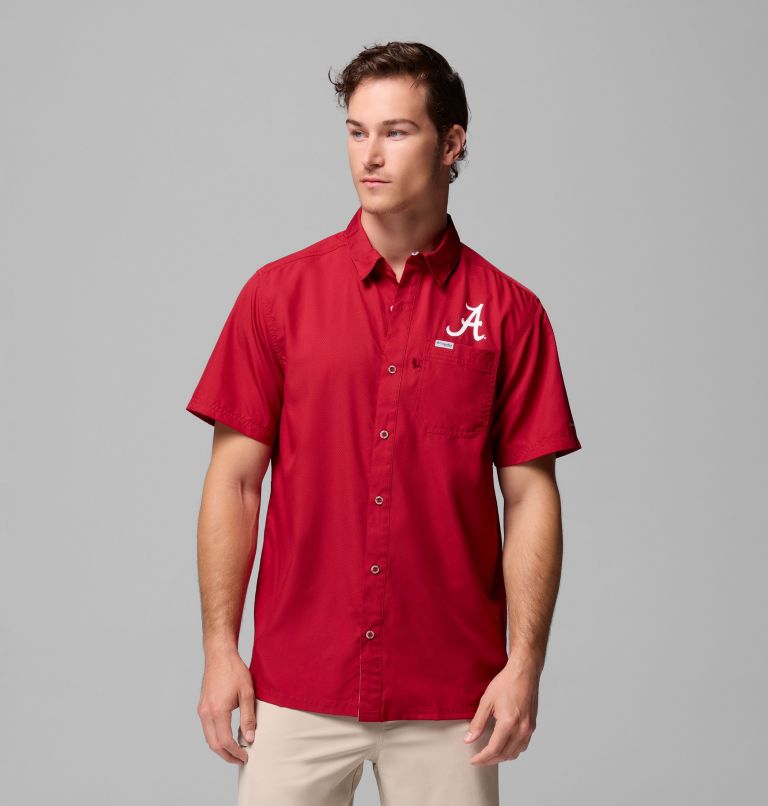 Men's Collegiate PFG Slack Tide Camp Shirt - Alabama, Color: ALA - Red Velvet, image 1