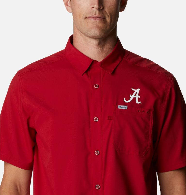 Men's Collegiate PFG Slack Tide Camp Shirt - Alabama, Color: ALA - Red Velvet, image 4