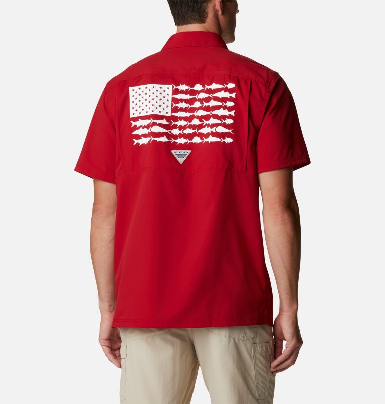 Thumbnail: Men's Collegiate PFG Slack Tide Camp Shirt - Alabama, Color: ALA - Red Velvet, image 2