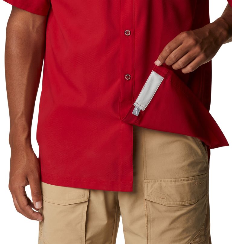 Men's Collegiate PFG Slack Tide Camp Shirt - Arkansas, Color: ARK - Red Velvet, image 6