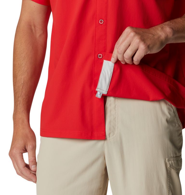 Thumbnail: Men's Collegiate PFG Slack Tide Camp Shirt - Georgia, Color: UGA - Bright Red, image 6