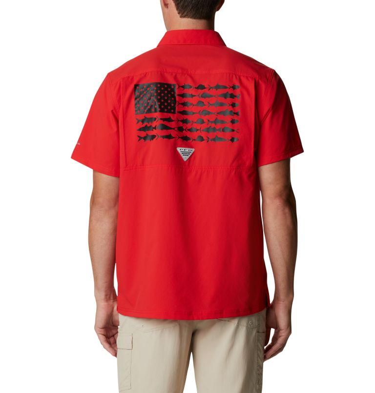 Men's Collegiate PFG Slack Tide Camp Shirt - Georgia, Color: UGA - Bright Red, image 2