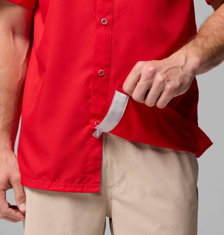Men's Collegiate PFG Slack Tide Camp Shirt - Georgia, Color: UGA - Bright Red, image 6
